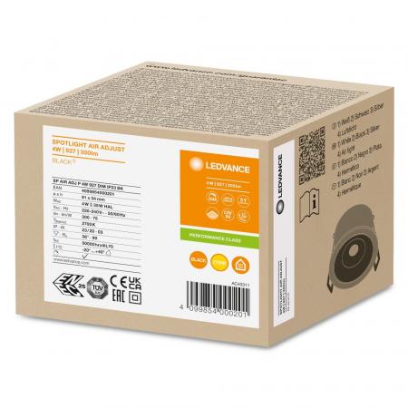 LEDVANCE Spot SP ADJ P 4W 927 PS DIM IP20 in Schwarz - hohe Farbwiedergabe - dimmbar- warmweißes Licht